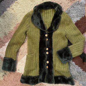 Vintage cozy Poison Ivy sweater JUMPER green S